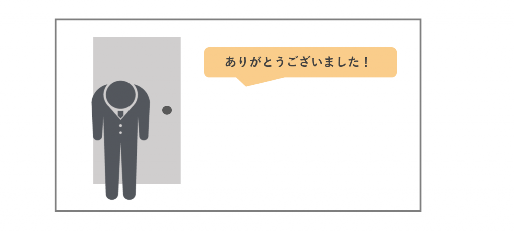 図解_ドアの前で挨拶する