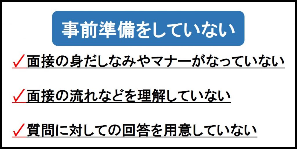 事前準備をしていない