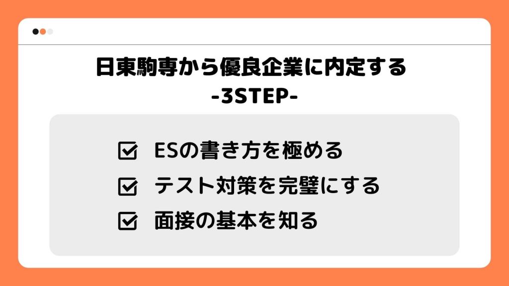日東駒専から優良企業に内定 3つのSTEP