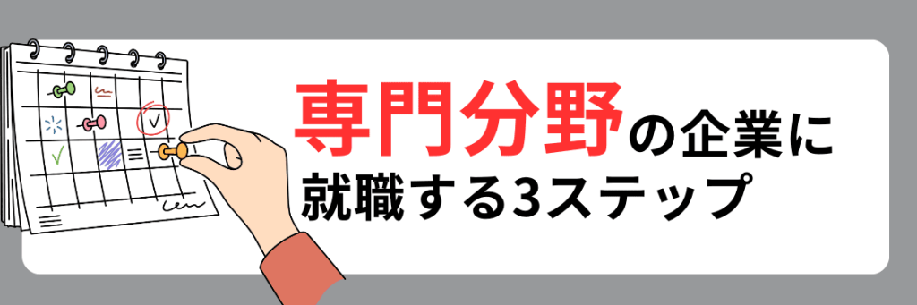 専門分野の企業に就職する3ステップ