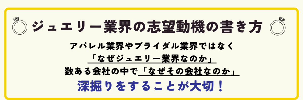 ジュエリー業界の志望動機の書き方