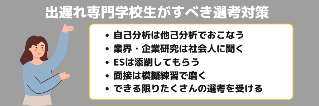 出遅れ専門学生がすべき選考対策