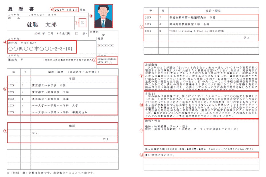 履歴書書き方_見本