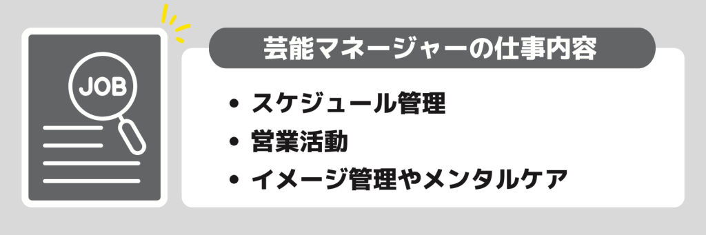 芸能マネージャーの仕事内容