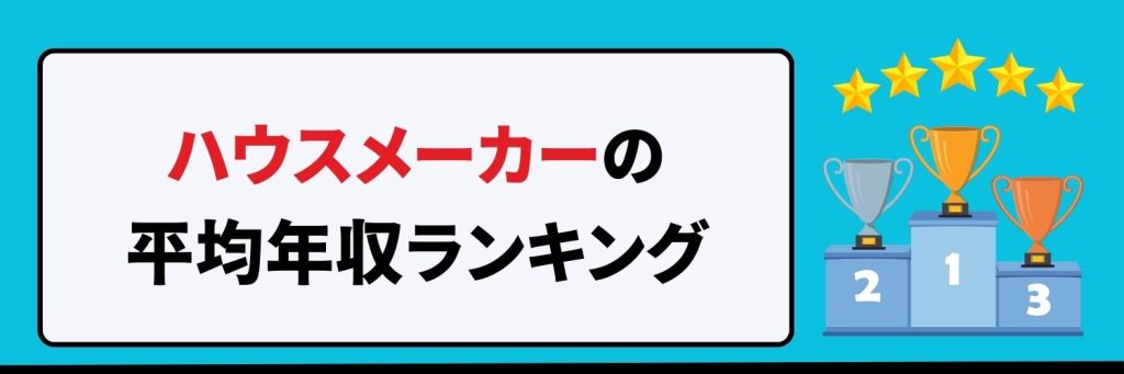 ハウスメーカーの平均年収ランキング