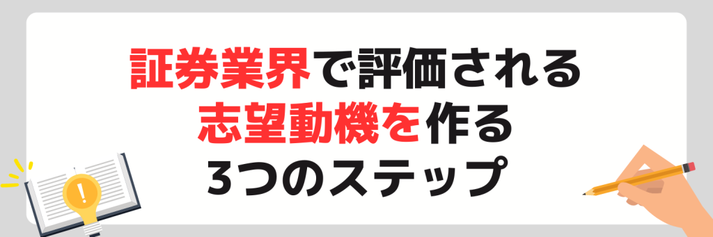 証券業界で評価される志望動機を作る3つのステップ