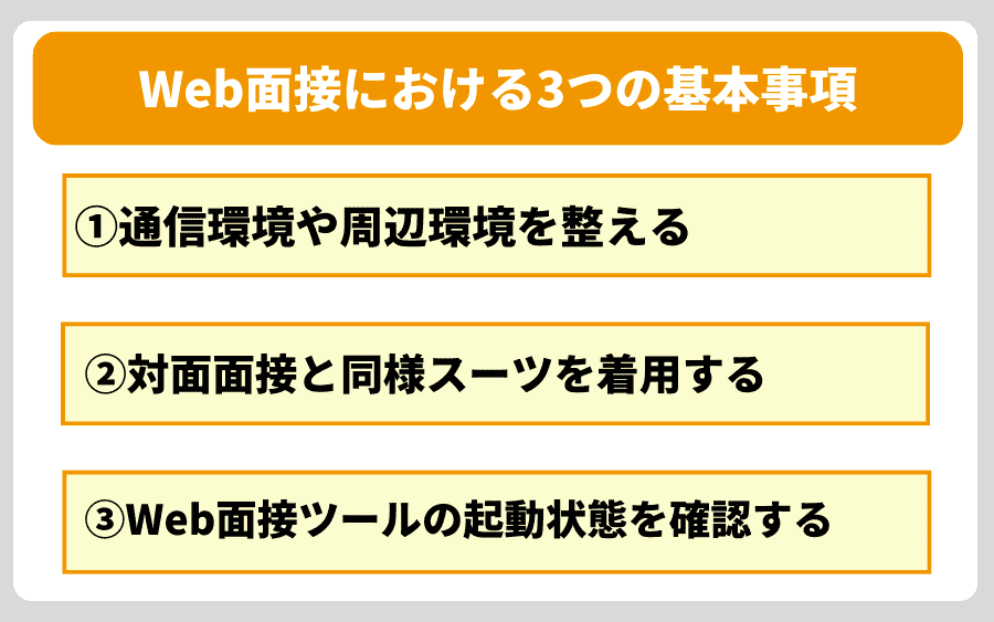 Web面接における3つの基本事項