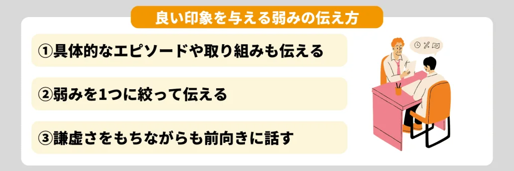良い印象を与える弱みの伝え方