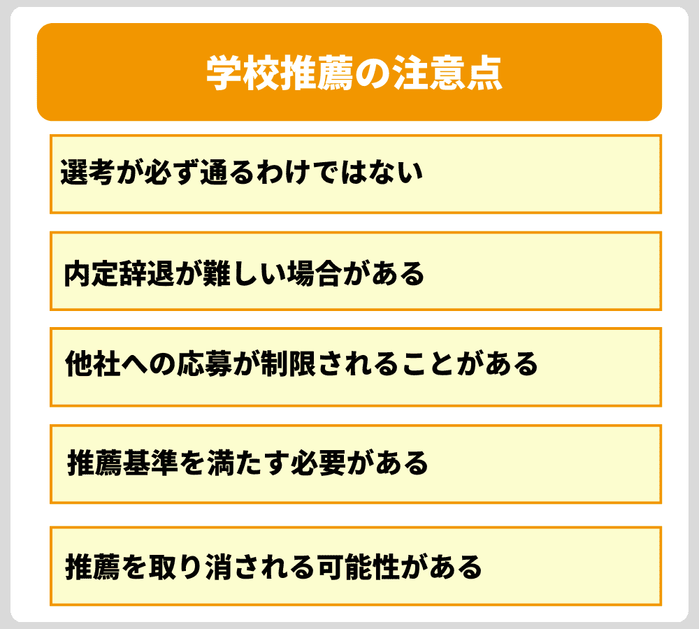 学校推薦を使う前に知っておきたい注意点