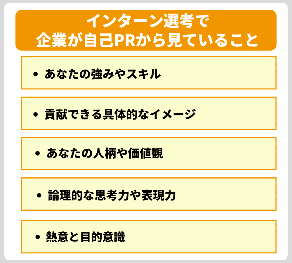 インターン選考で企業が自己PRから見ていること
