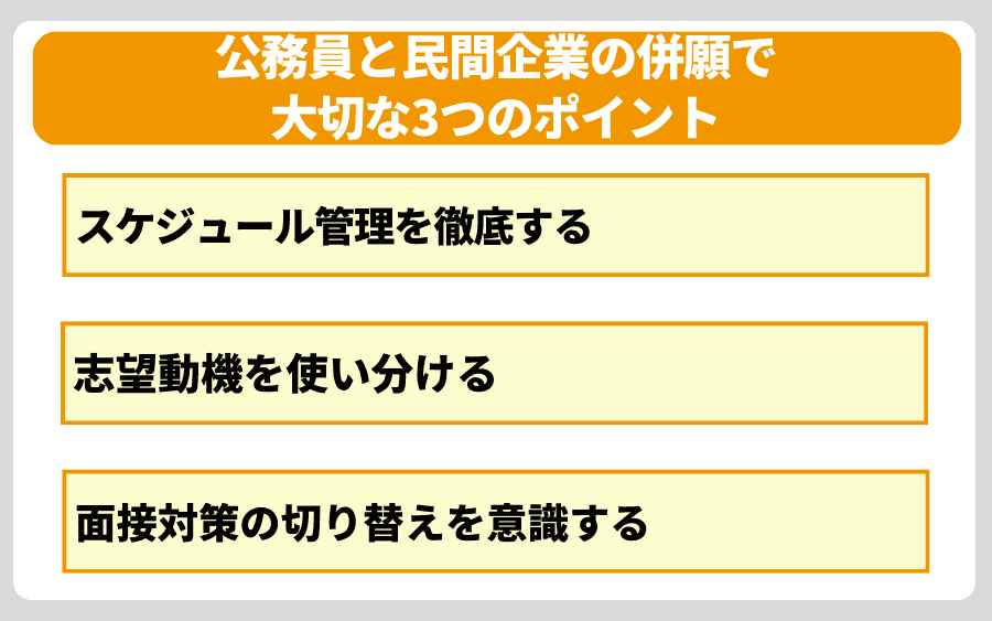 公務員と民間企業の併願で大切な3つのポイント