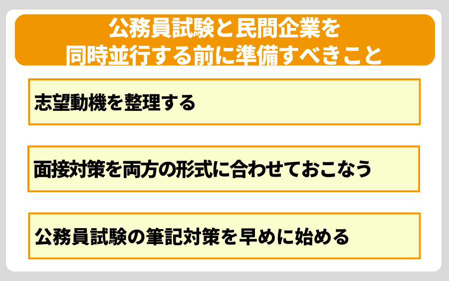 公務員試験と民間企業を同時並行する前に準備すべきこと
