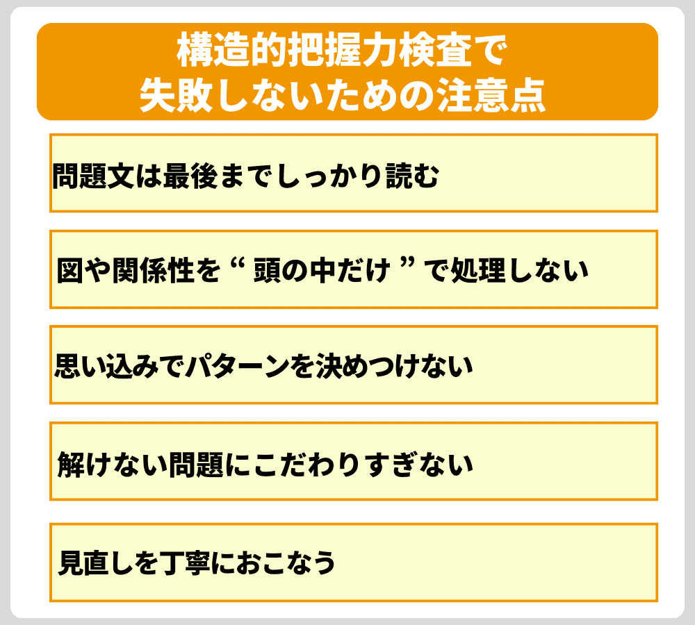 構造的把握力検査で失敗しないための注意点