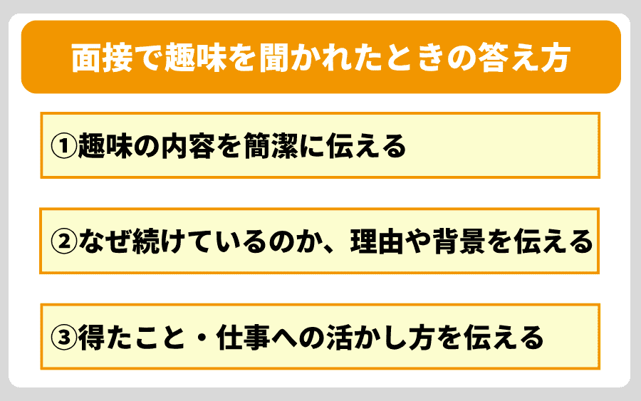 面接で趣味を聞かれたときの答え方