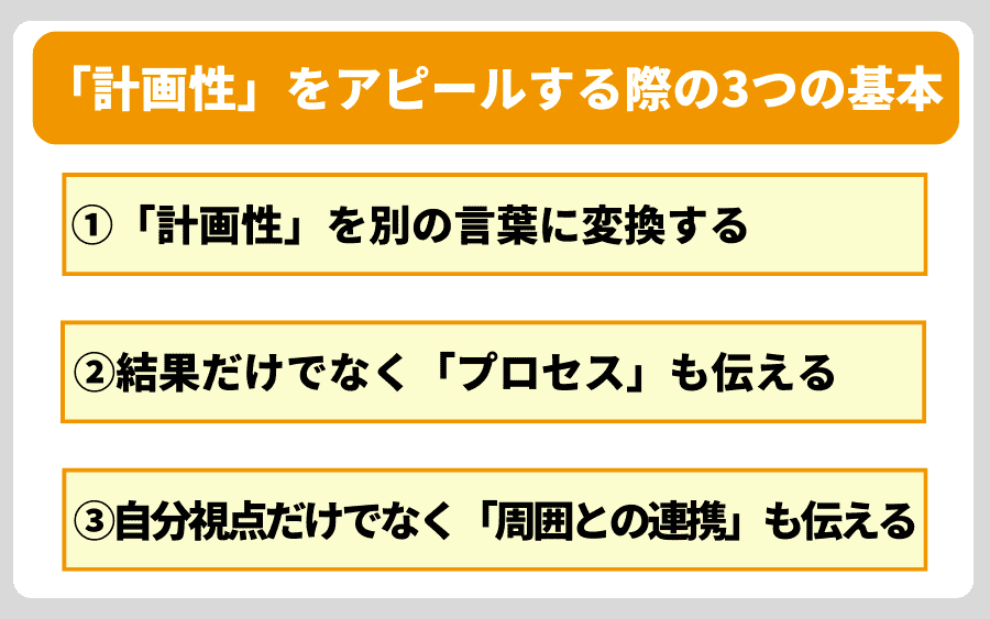 まず知っておこう!「計画性」をアピールする際の3つの基本